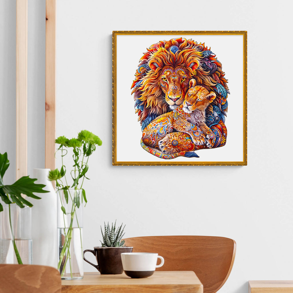 Fatherly Lion Wooden Jigsaw Puzzle