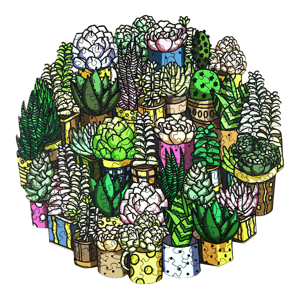 Succulent Plant Wooden Jigsaw Puzzle