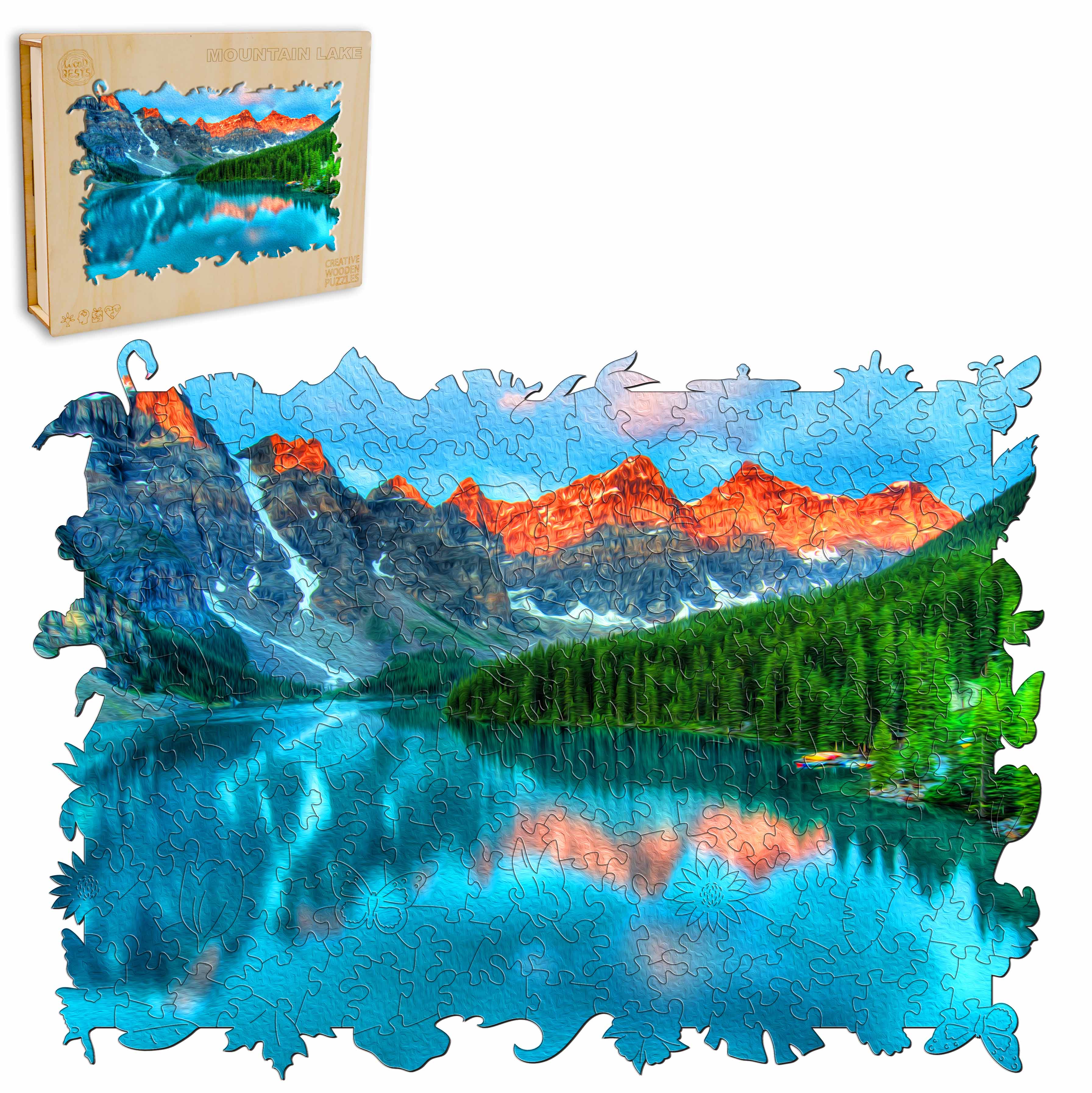 Mountain Lake Wooden Jigsaw Puzzle