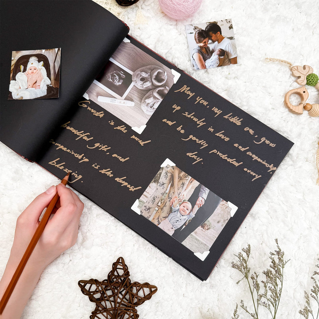 Baby Photo Album - Wooden Baby Scrapbook