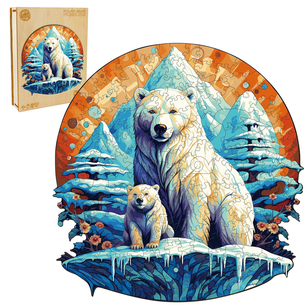 Polor Bear Family-2 Wooden Jigsaw Puzzle
