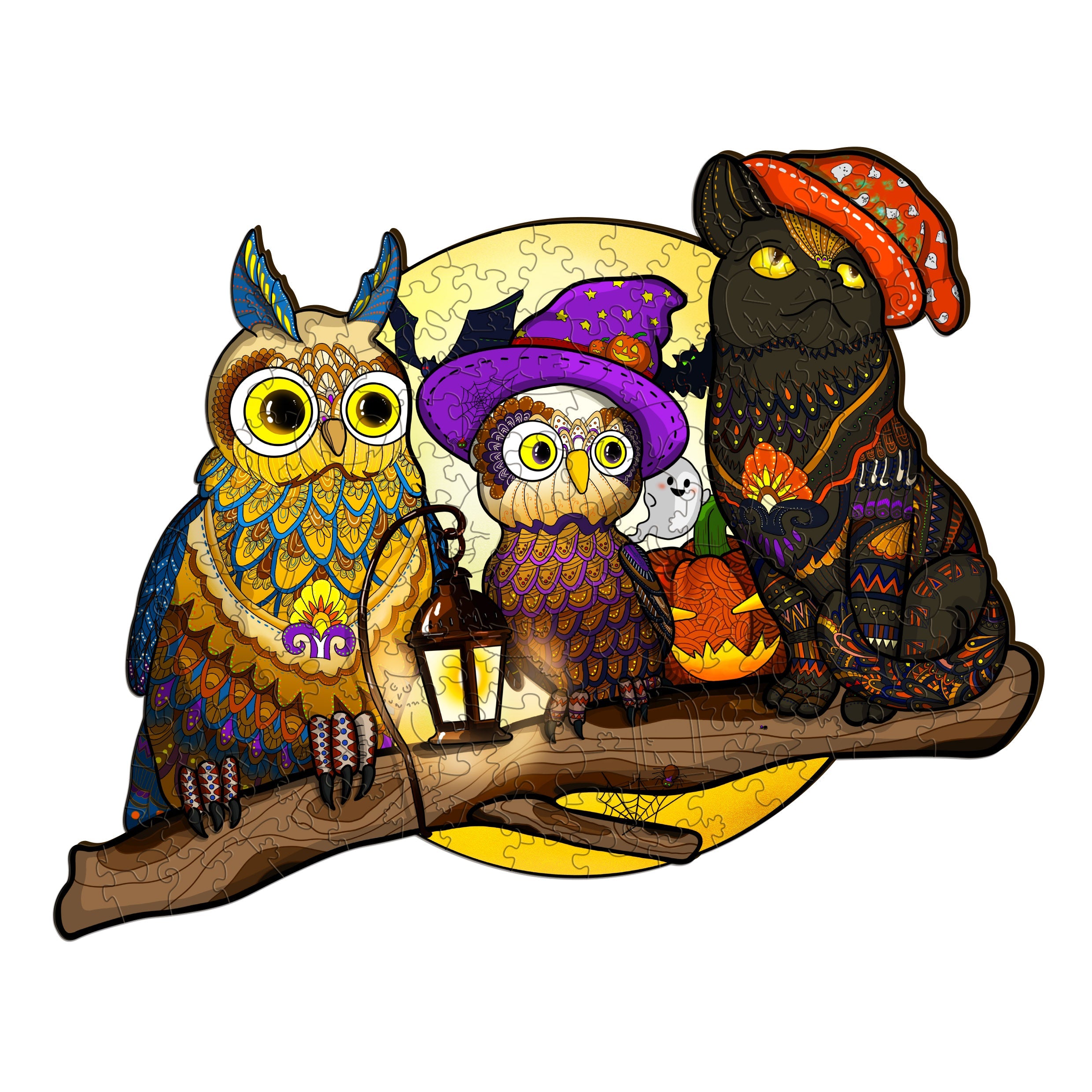 Halloween Owls Wooden Jigsaw Puzzle