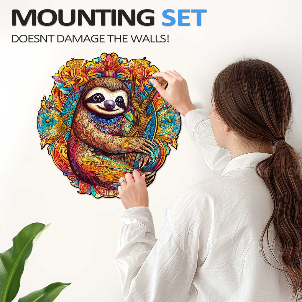 Denim Fabric Lion Wooden Jigsaw Puzzle