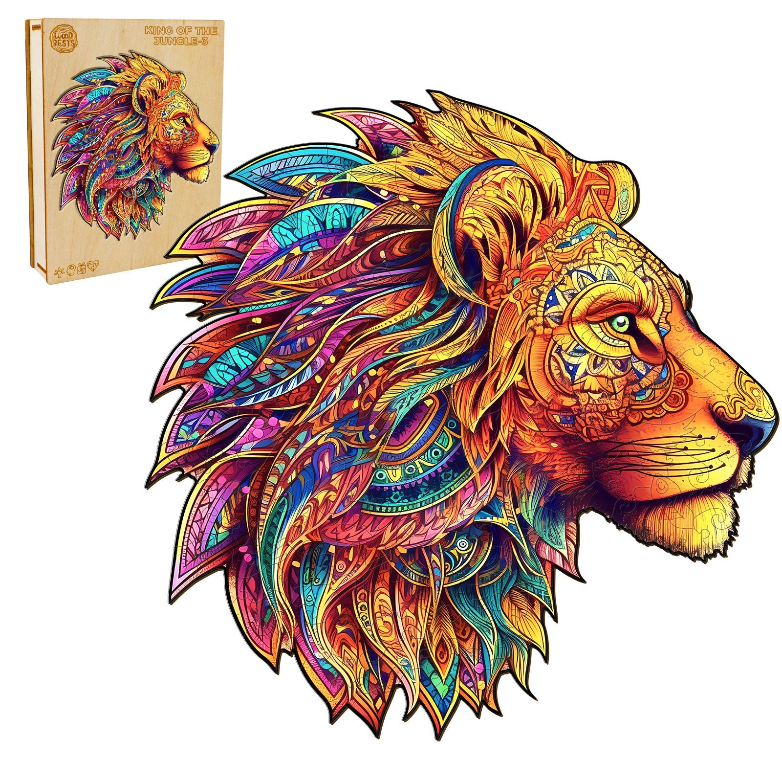 The Jungle King-3 Wooden Jigsaw Puzzle
