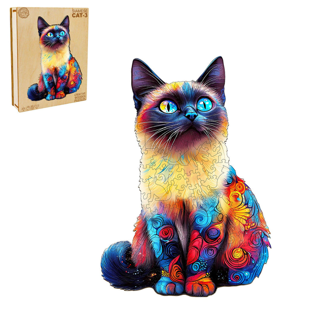 Siamese Cat-3 Wooden Jigsaw Puzzle