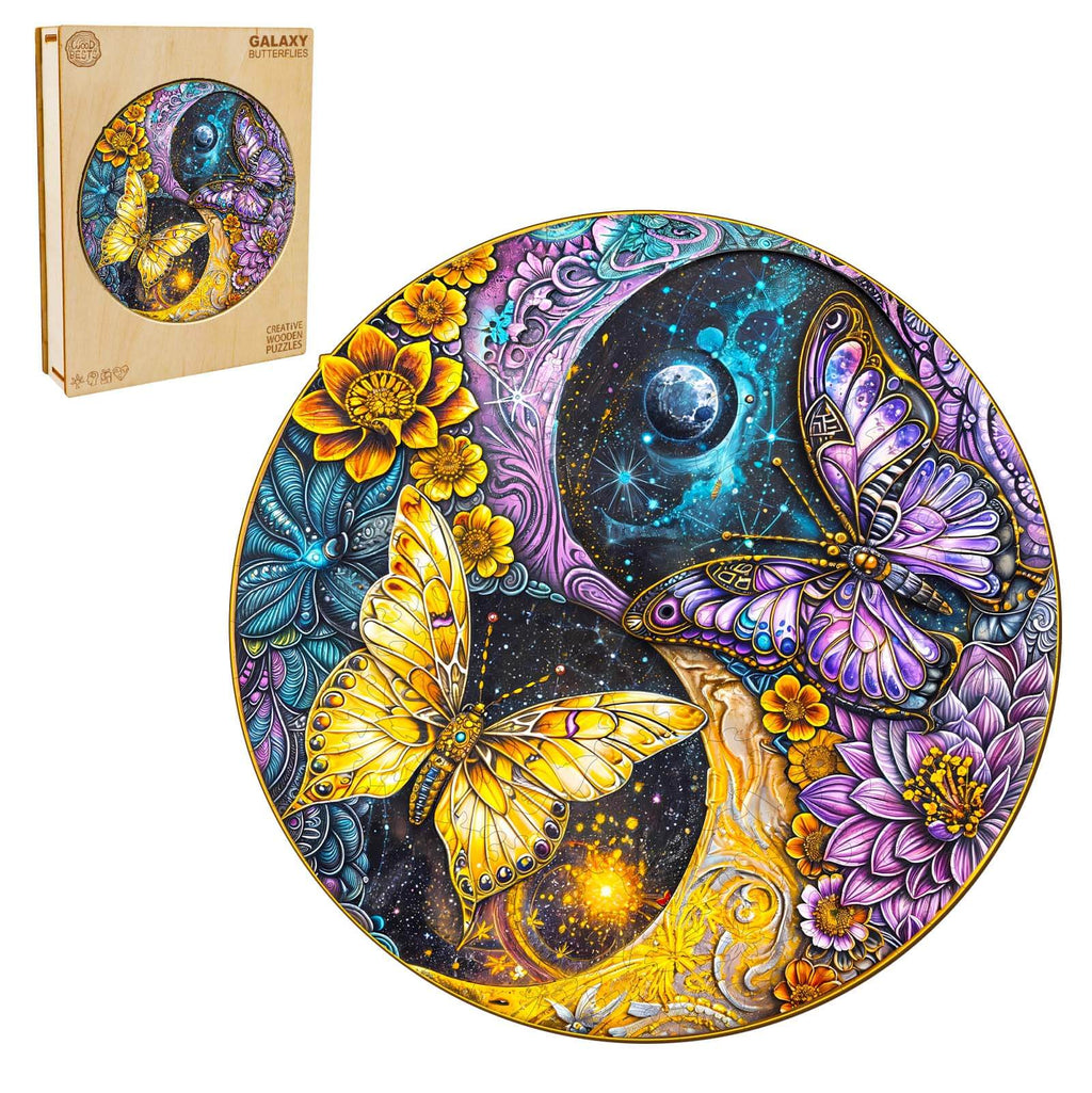 Galaxy Butterflies Wooden Jigsaw Puzzle