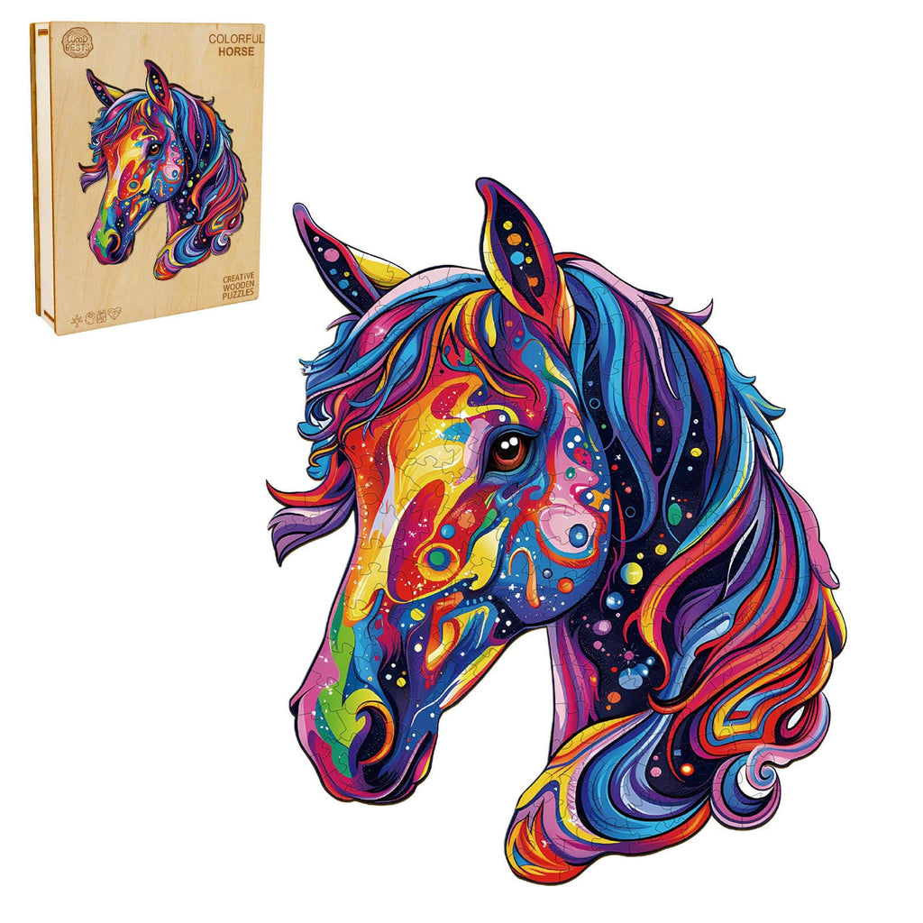 Colorful Horse Wooden Jigsaw Puzzle