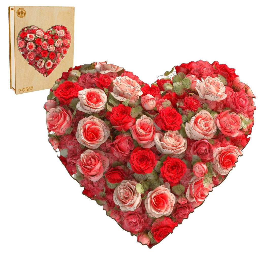 Flower Heart Wooden Jigsaw Puzzle