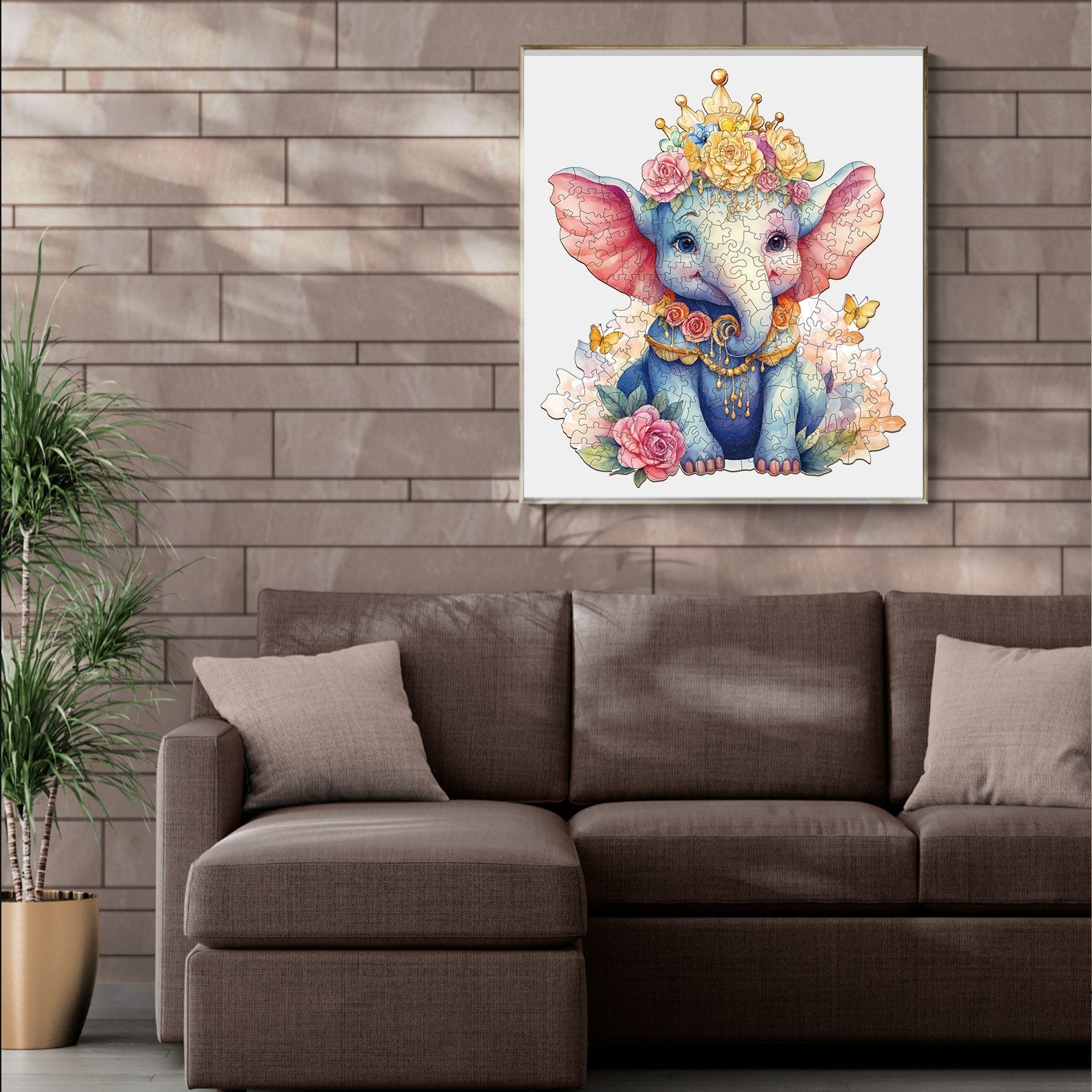 Crowned Elephant Wooden Jigsaw Puzzle