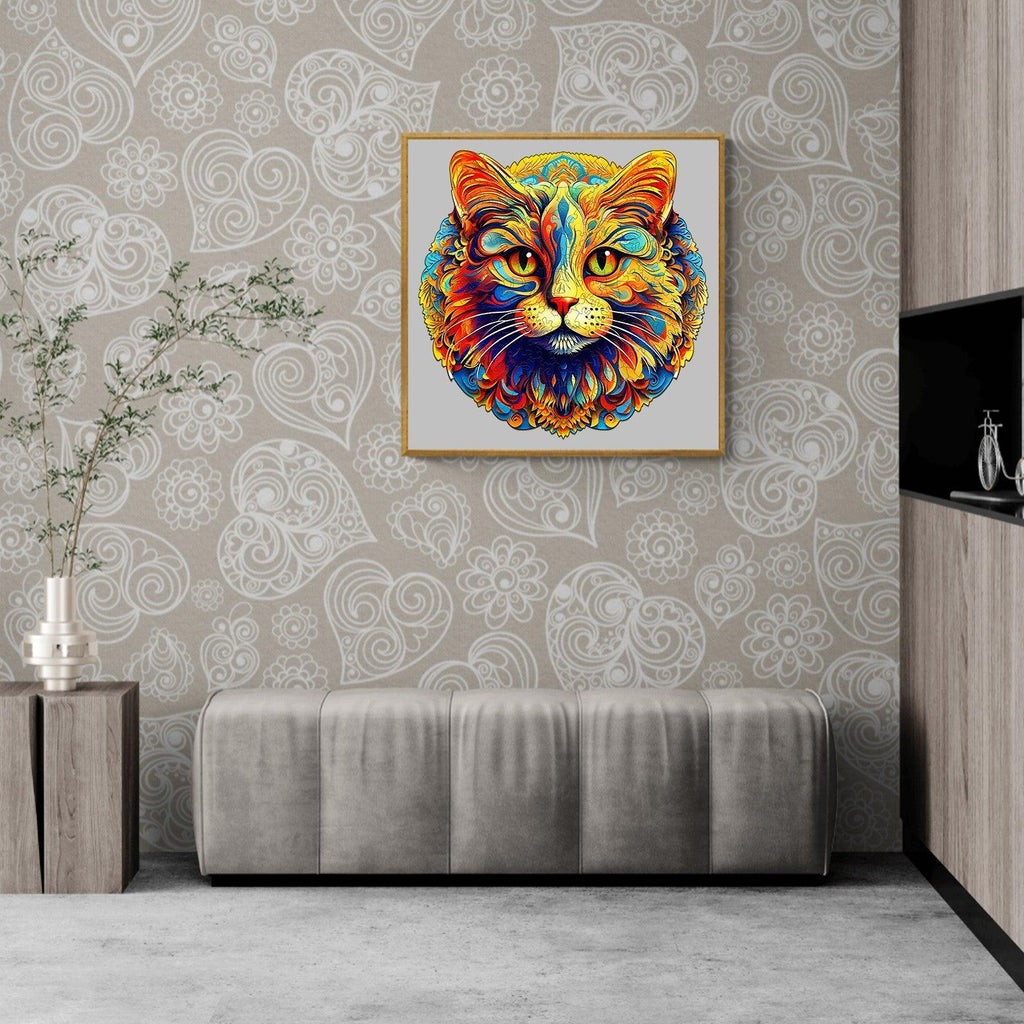 Colorful Cat Wooden Jigsaw Puzzle