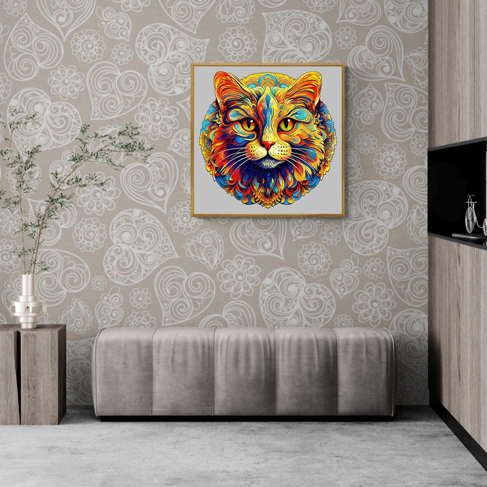 Colorful Cat Wooden Jigsaw Puzzle