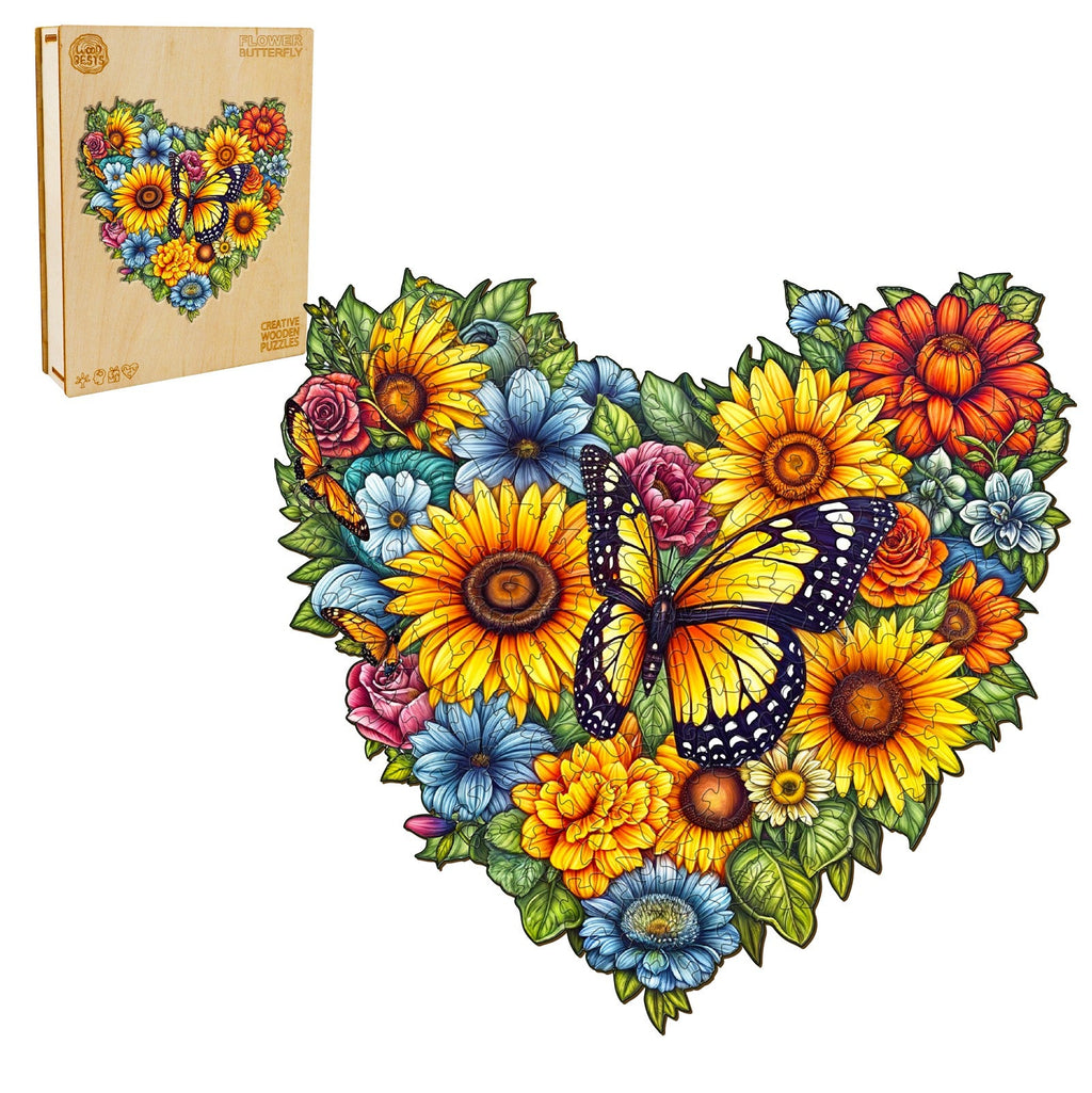 Flower Butterfly Wooden Jigsaw Puzzle