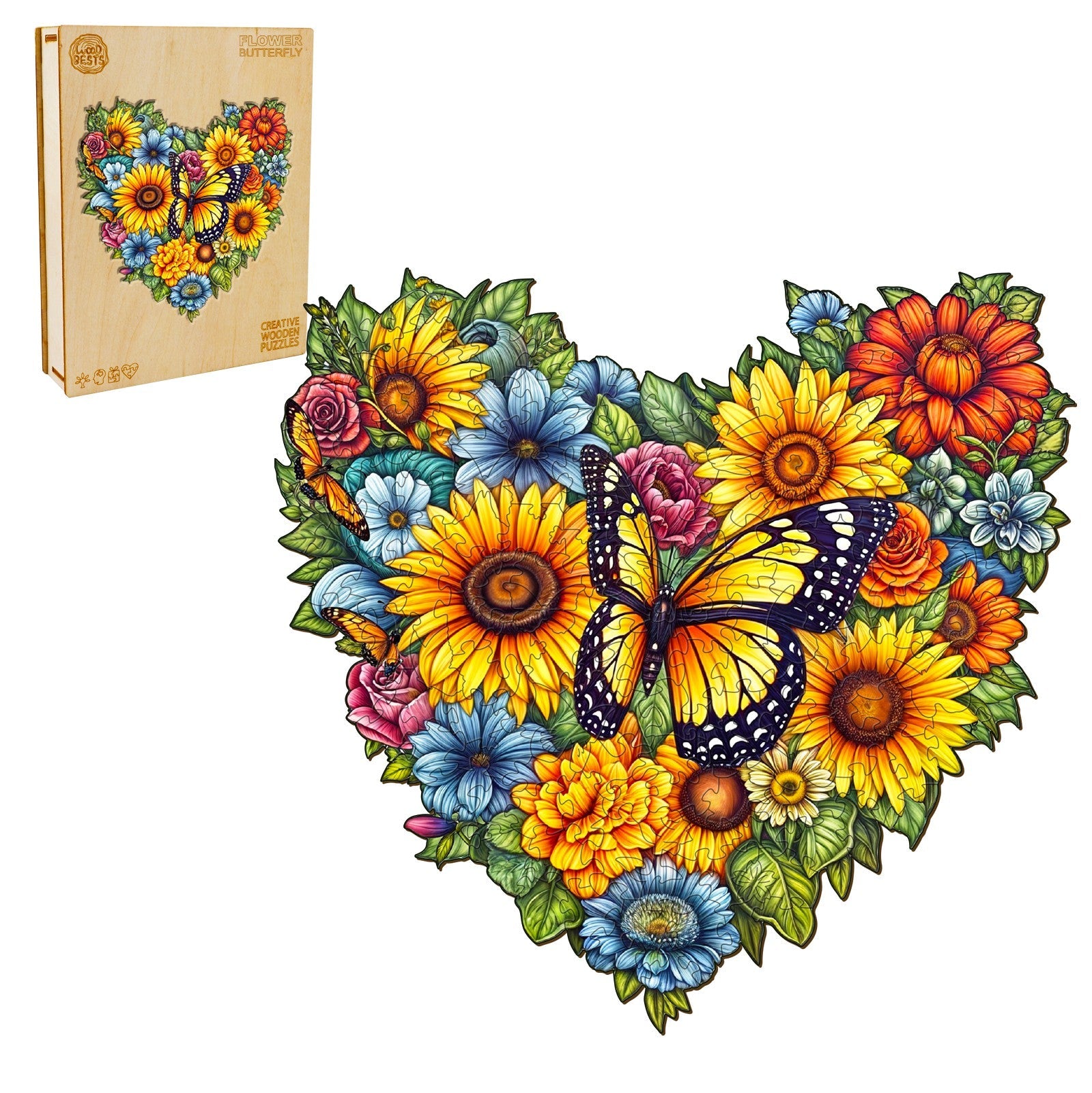 Flower Butterfly Wooden Jigsaw Puzzle