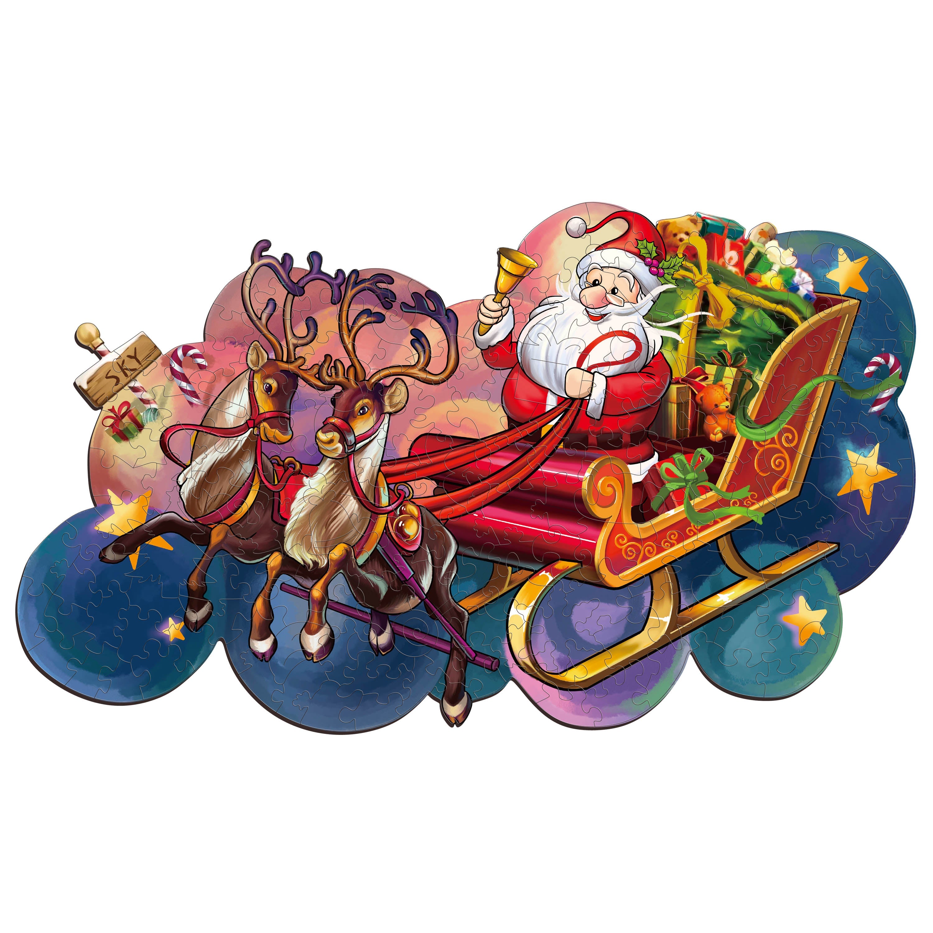 Santa Sleigh Wooden Jigsaw Puzzle