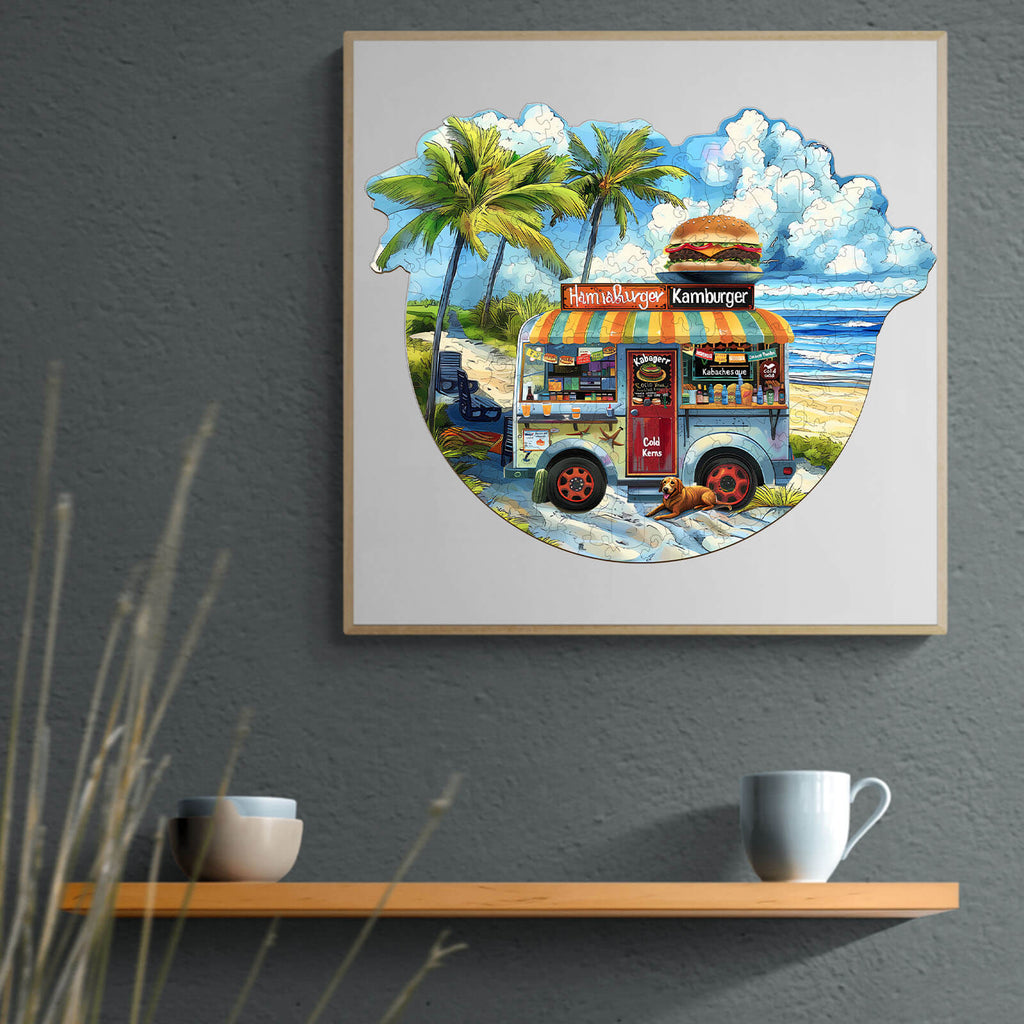 Burger Food Trucks-1 Wooden Jigsaw Puzzle