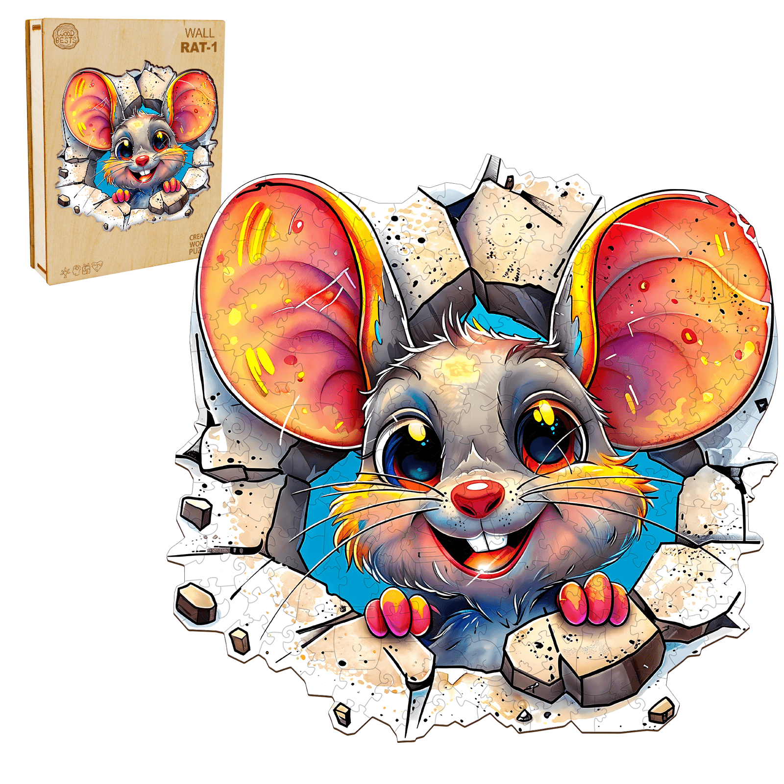 Wall Rat-1 Wooden Jigsaw Puzzle