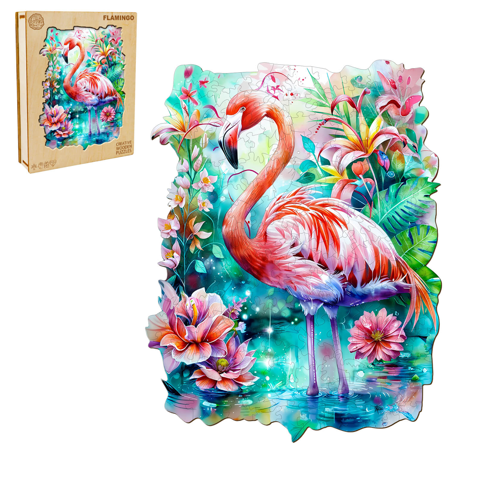 Flamingo Wooden Jigsaw Puzzle