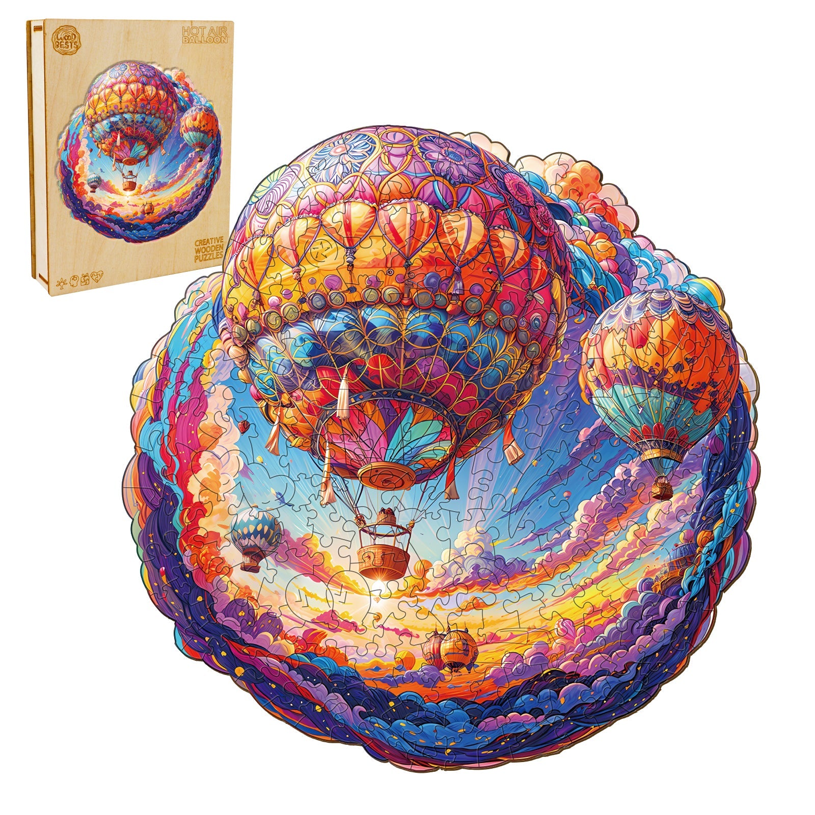 Hot Air Balloon Wooden Jigsaw Puzzle