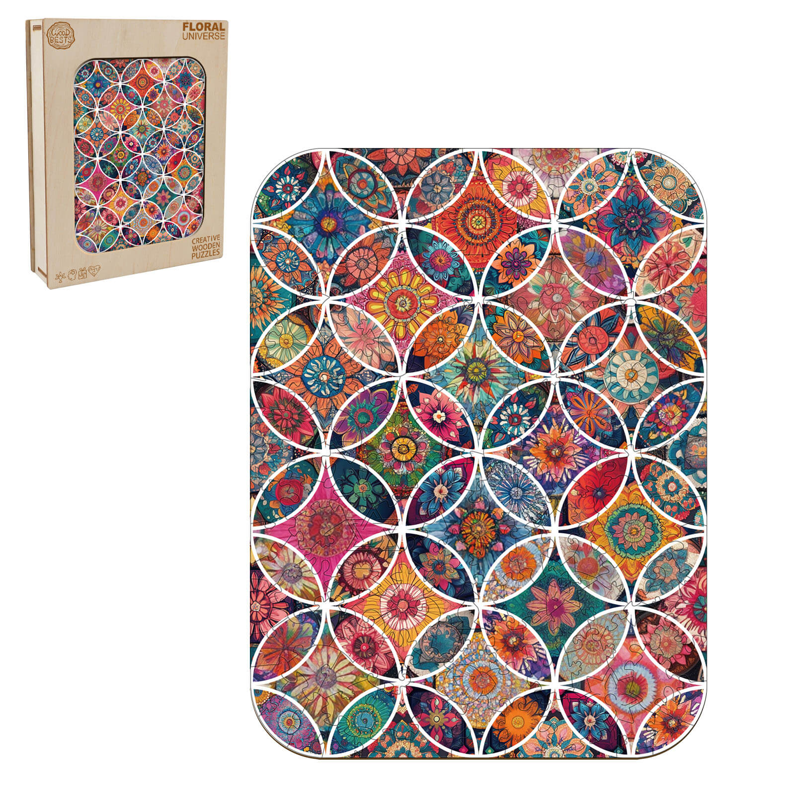 Floral Universe Wooden Jigsaw Puzzle