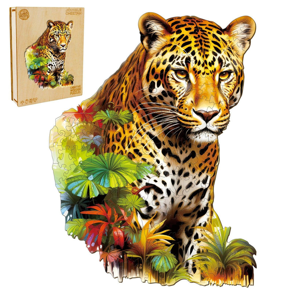 Jungle Cheetah Wooden Jigsaw Puzzle