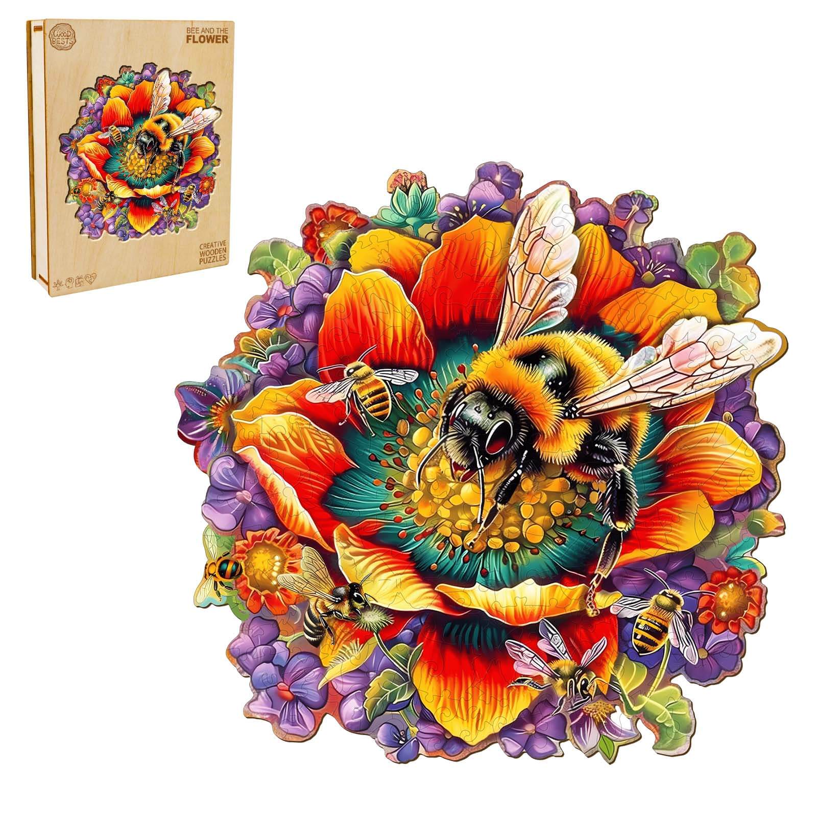 Bee and the Flower Wooden Jigsaw Puzzle