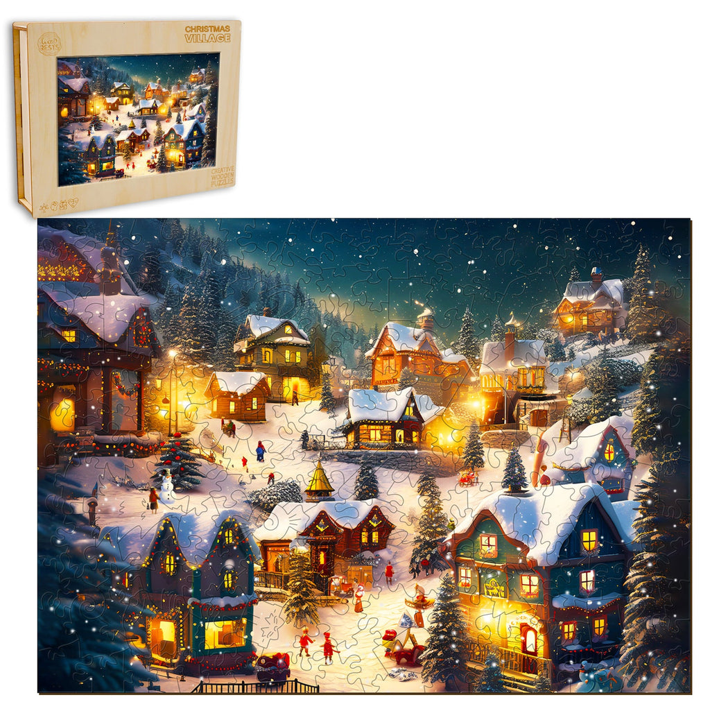 Christmas Village Wooden Jigsaw Puzzle