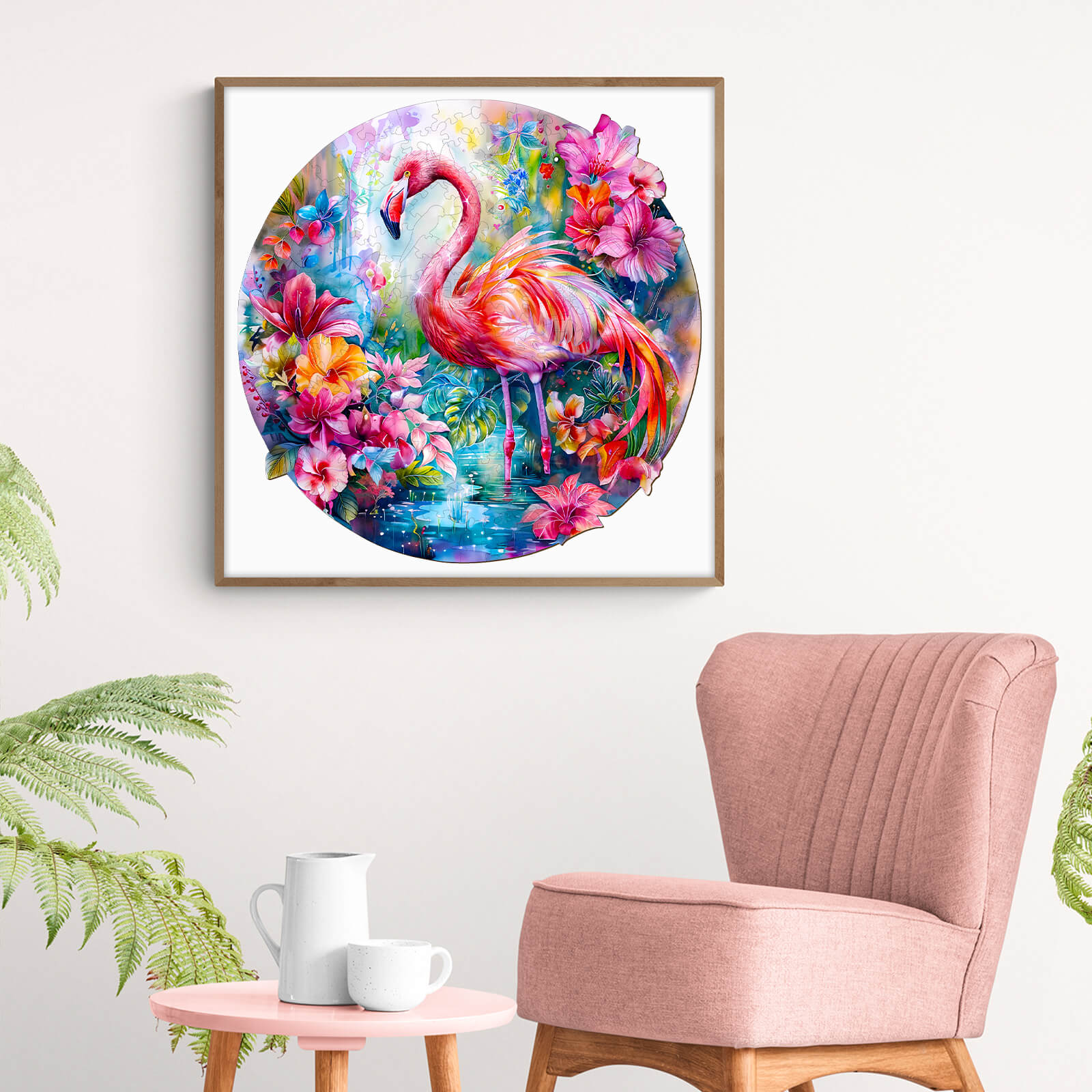 Charming Flamingo Wooden Jigsaw Puzzle