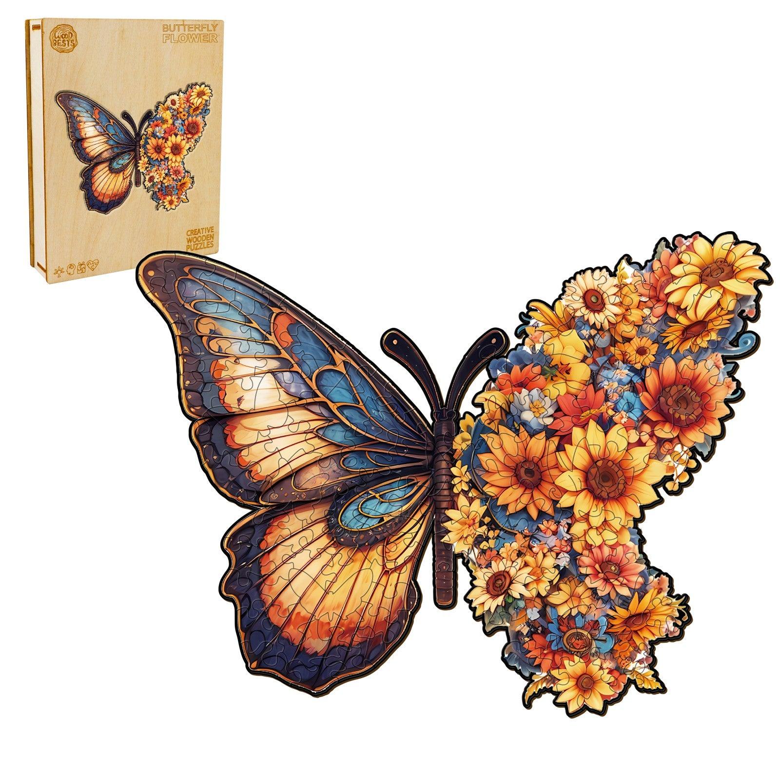 Butterfly Flower Wooden Jigsaw Puzzle