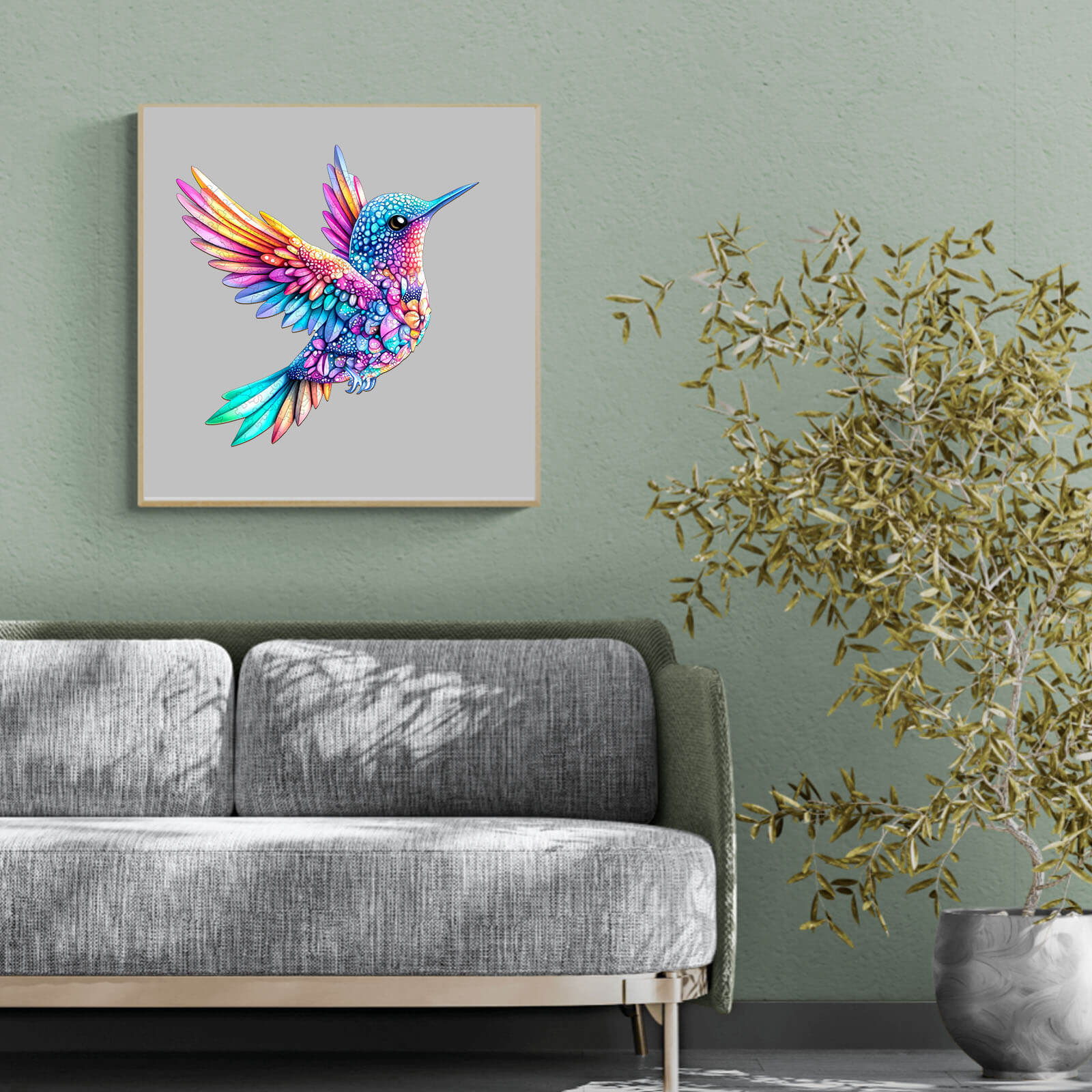 Jewel hummingbird Wooden Jigsaw Puzzle