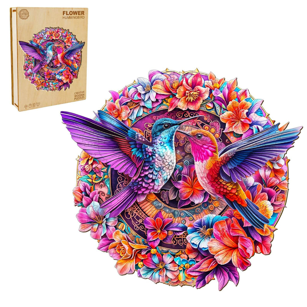 Flower Hummingbird Wooden Jigsaw Puzzle
