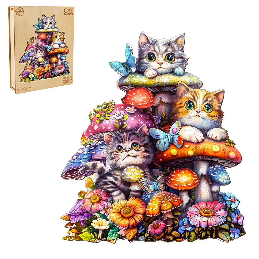 Cat Family-2 Wooden Jigsaw Puzzle