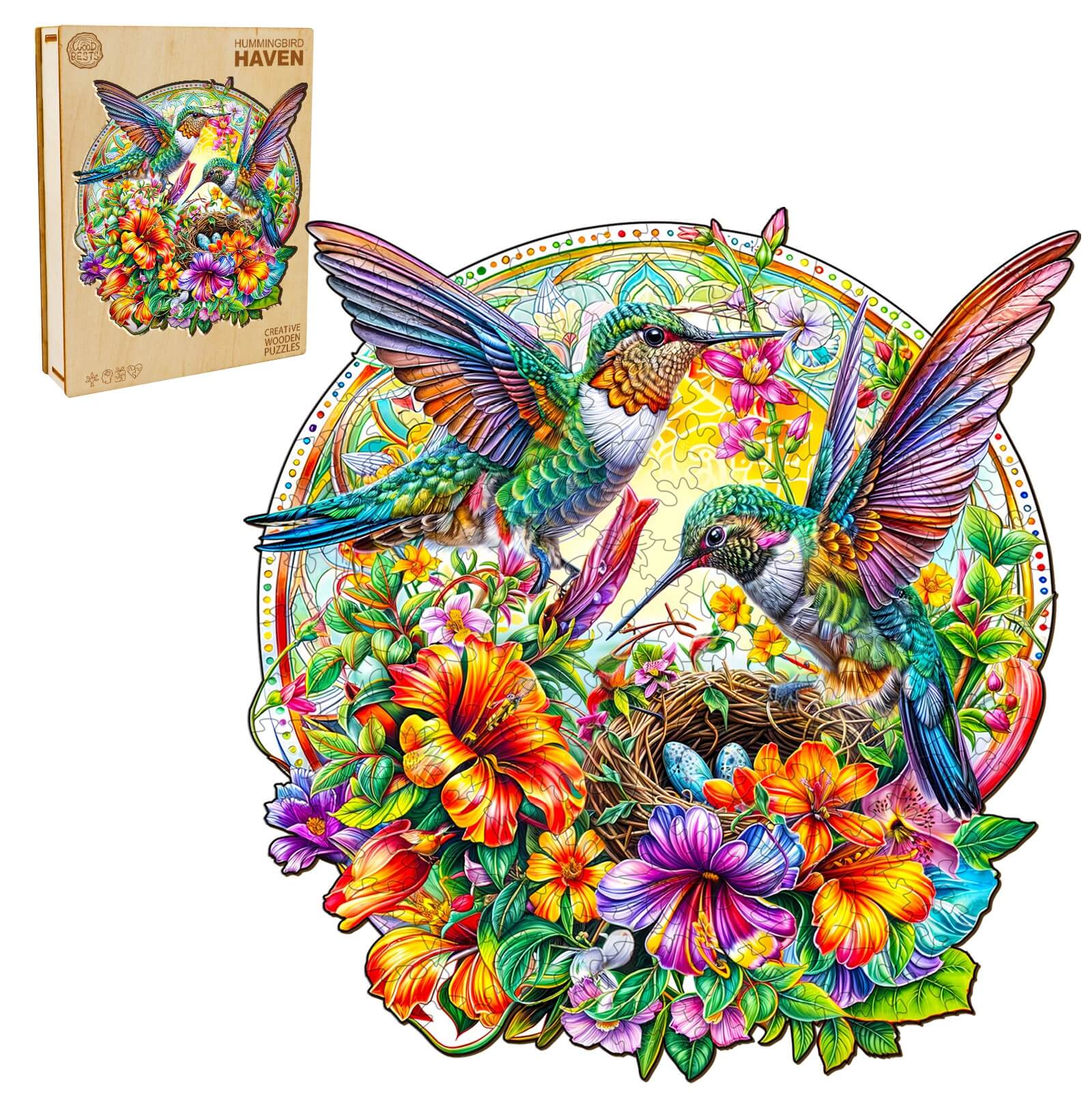 Hummingbird Haven Wooden Jigsaw Puzzle