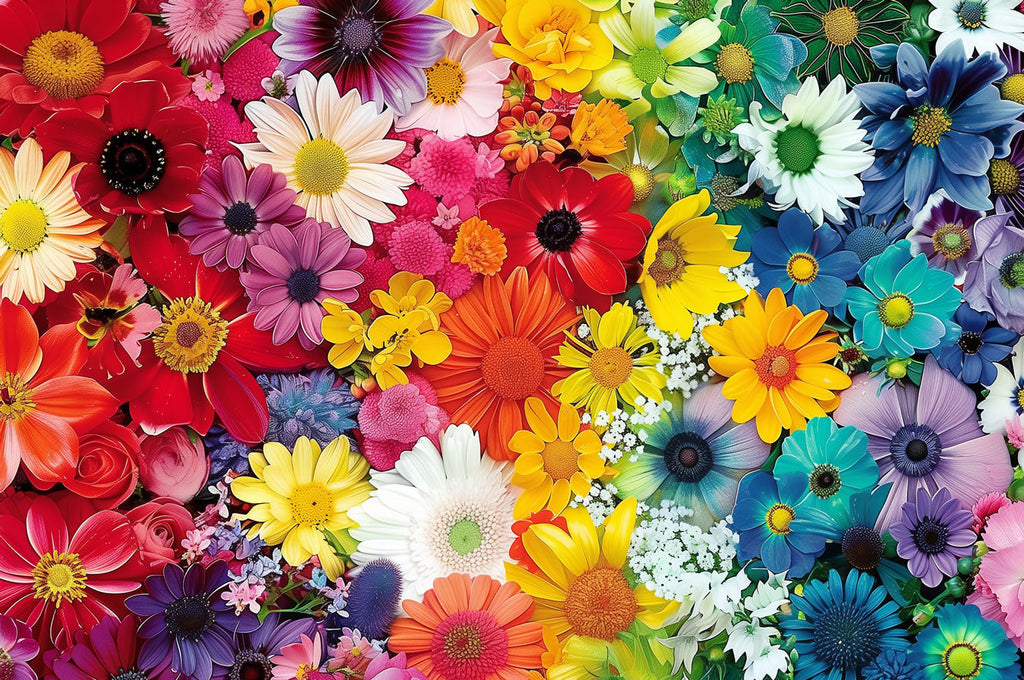 Colorful Flowers 500 / 1000 Piece Puzzle
