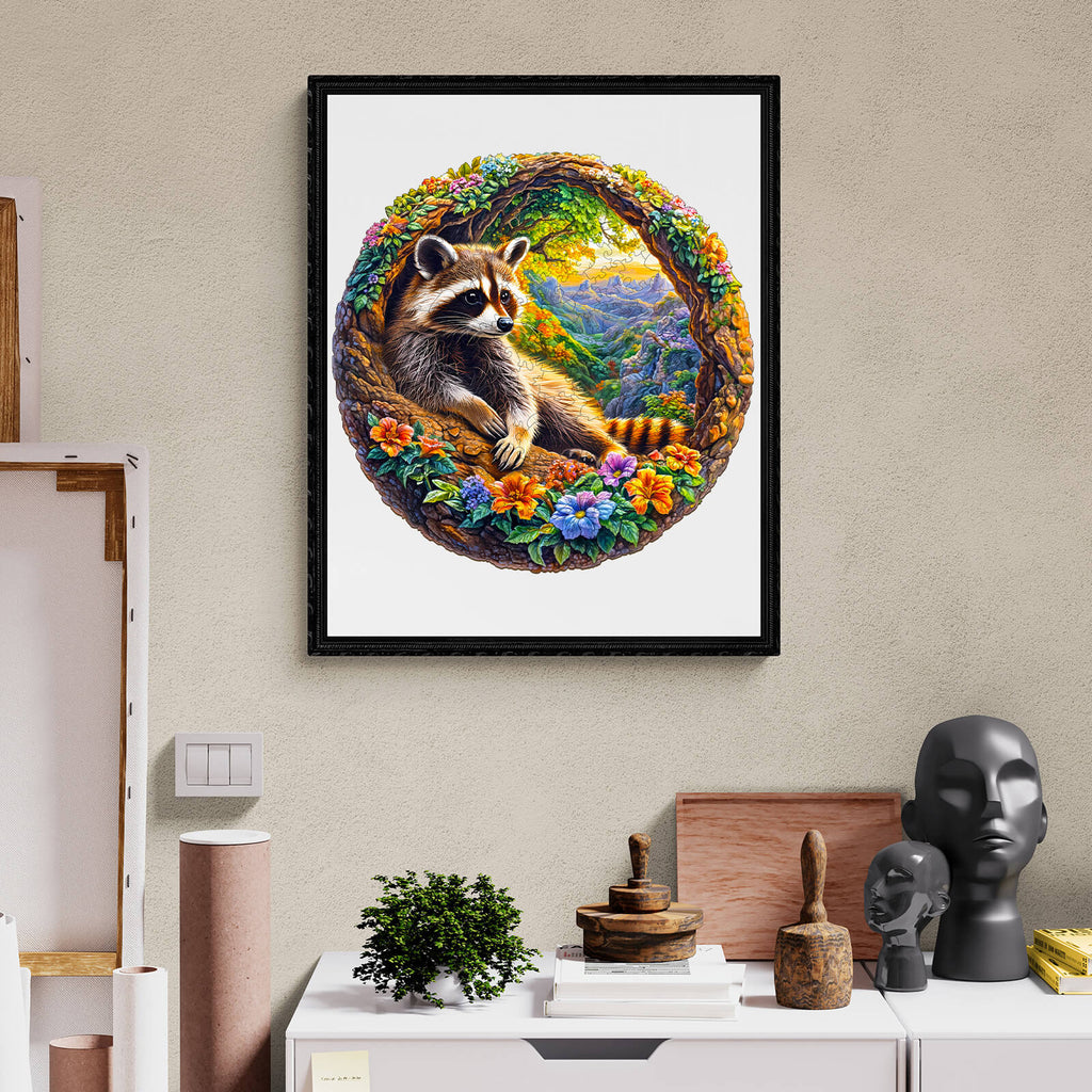 3D Raccoon Bliss Wooden Jigsaw Puzzle