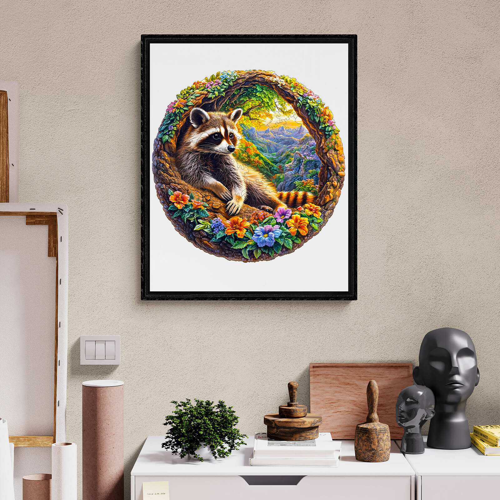 3D Raccoon Bliss Wooden Jigsaw Puzzle
