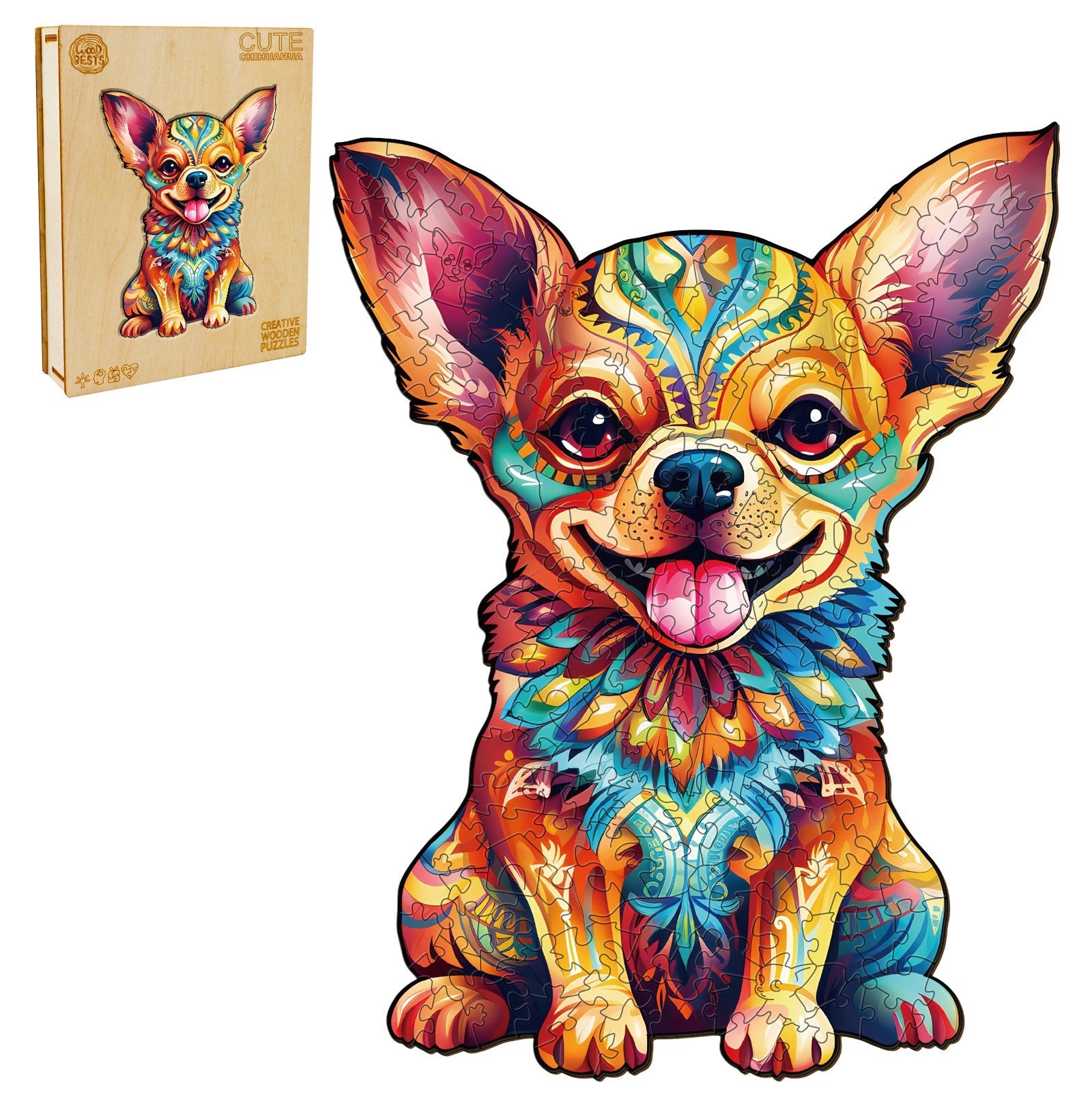 Cute Chihuahua Wooden Jigsaw Puzzle