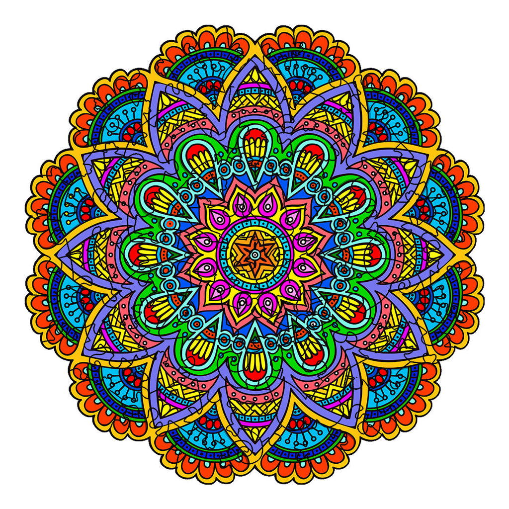 Flower Mandala Wooden Jigsaw Puzzle