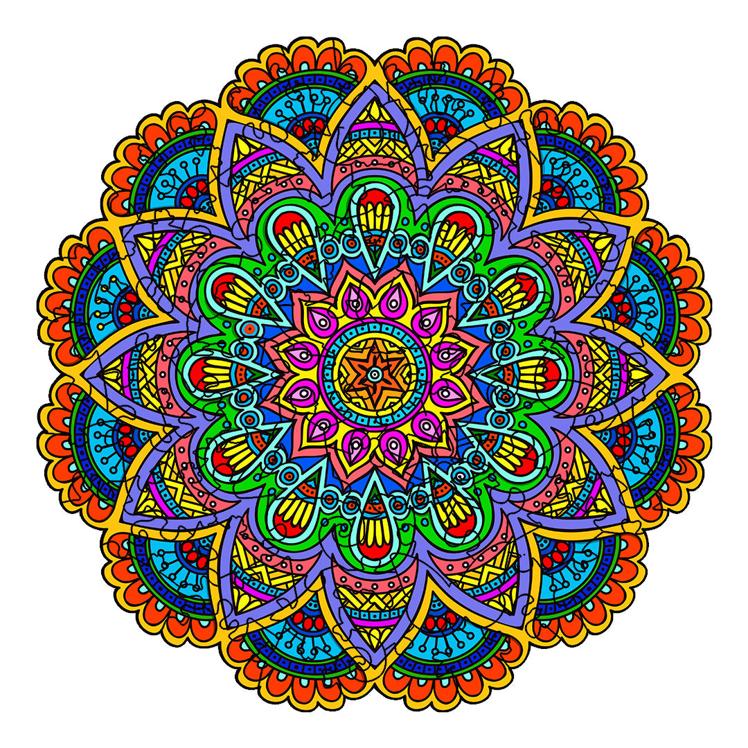 Flower Mandala Wooden Jigsaw Puzzle