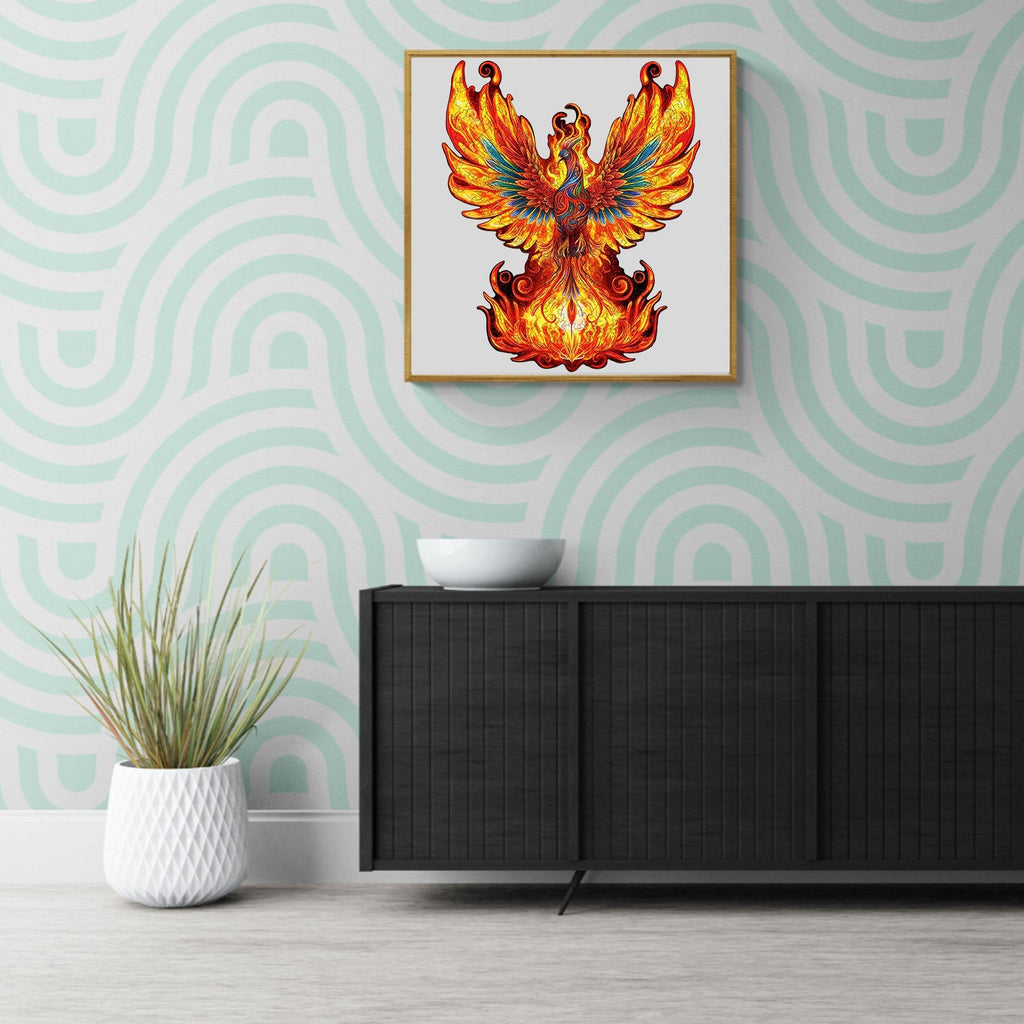 Flame-born Phoenix Wooden Jigsaw Puzzle