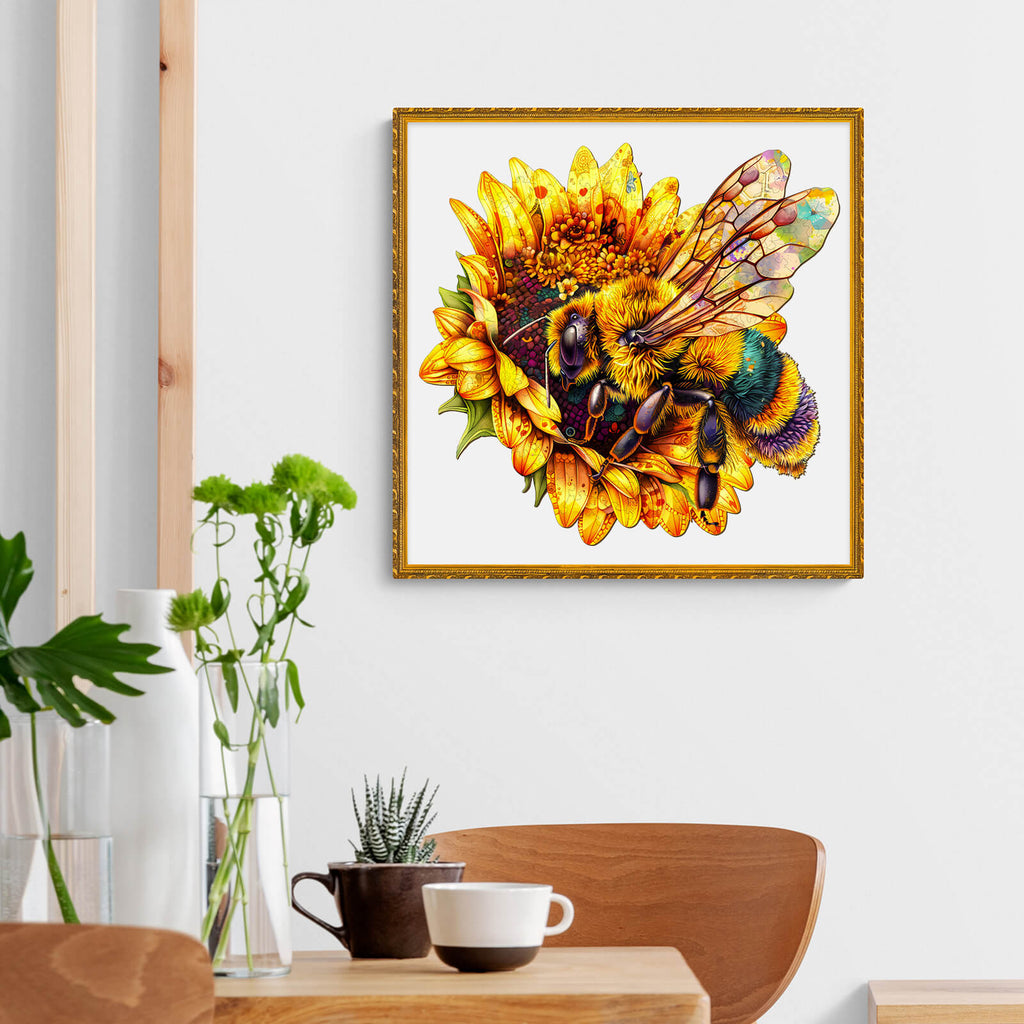 Bee Collecting Nectar Wooden Jigsaw Puzzle