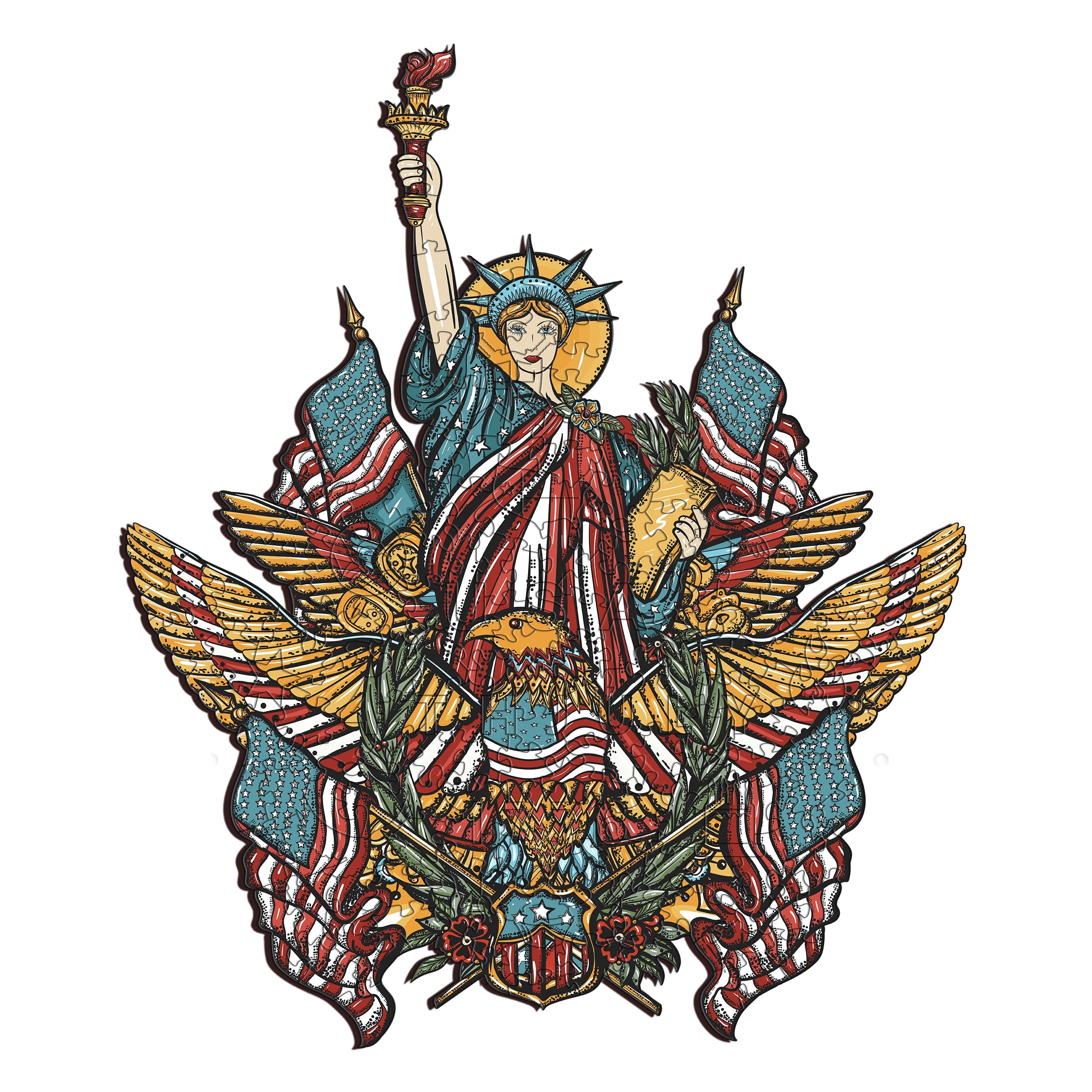 Statue Liberty Wooden Jigsaw Puzzle