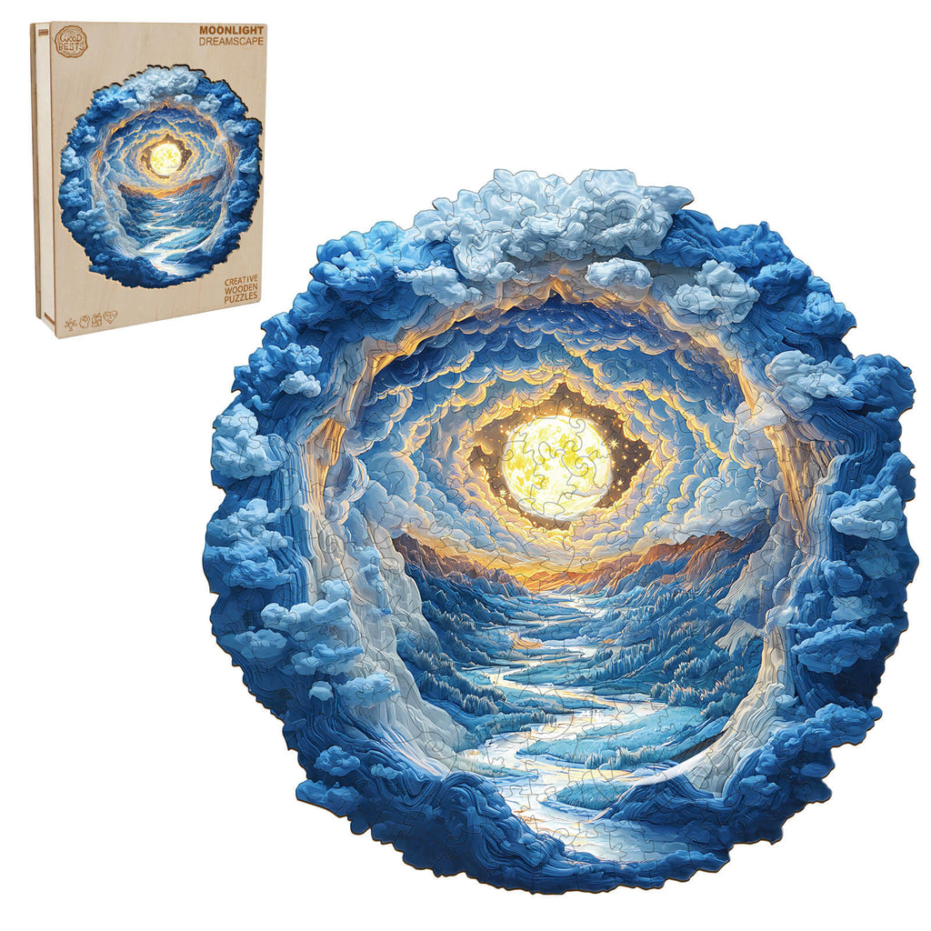 3D Moonlight Dreamscape Wooden Jigsaw Puzzle