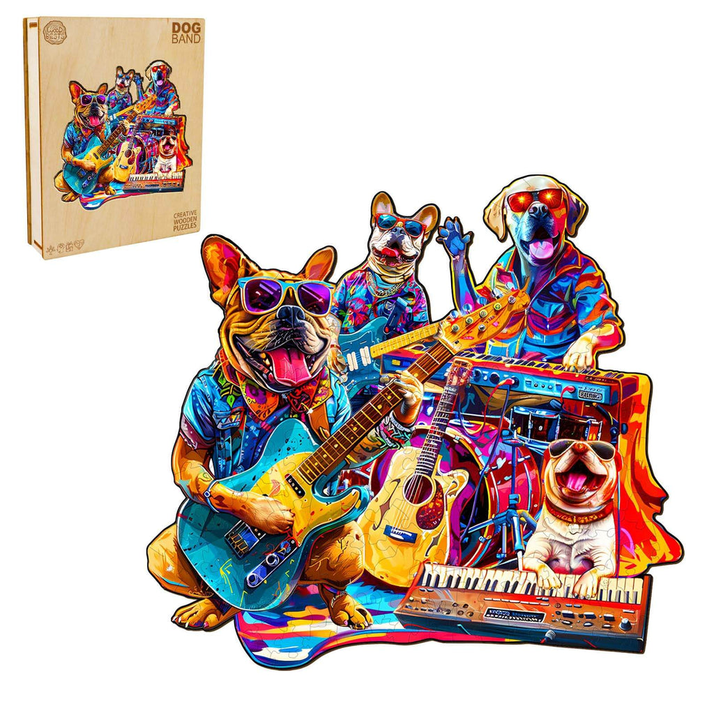 Dog Band Wooden Jigsaw Puzzle