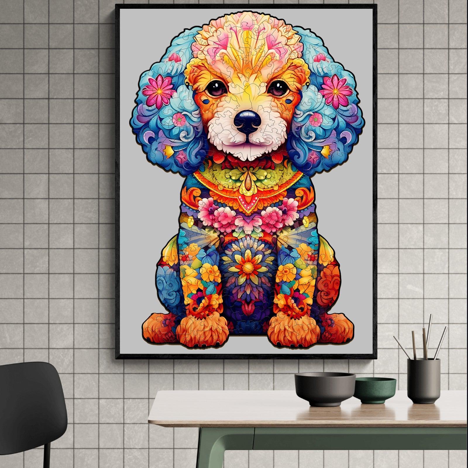 Cute Poodle Wooden Jigsaw Puzzle