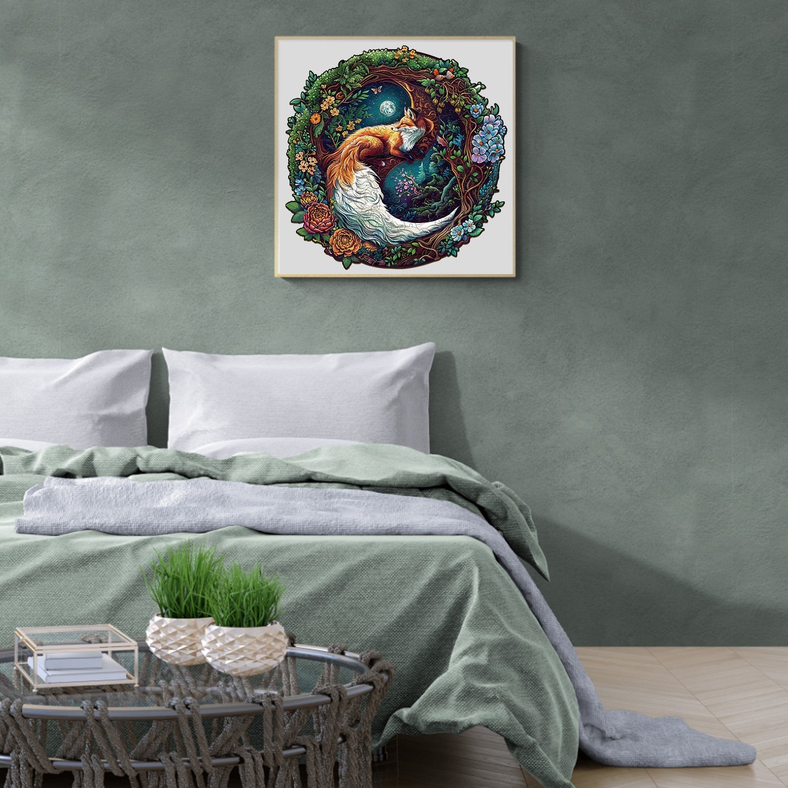 Yin Yang Fox-2 Wooden Jigsaw Puzzle