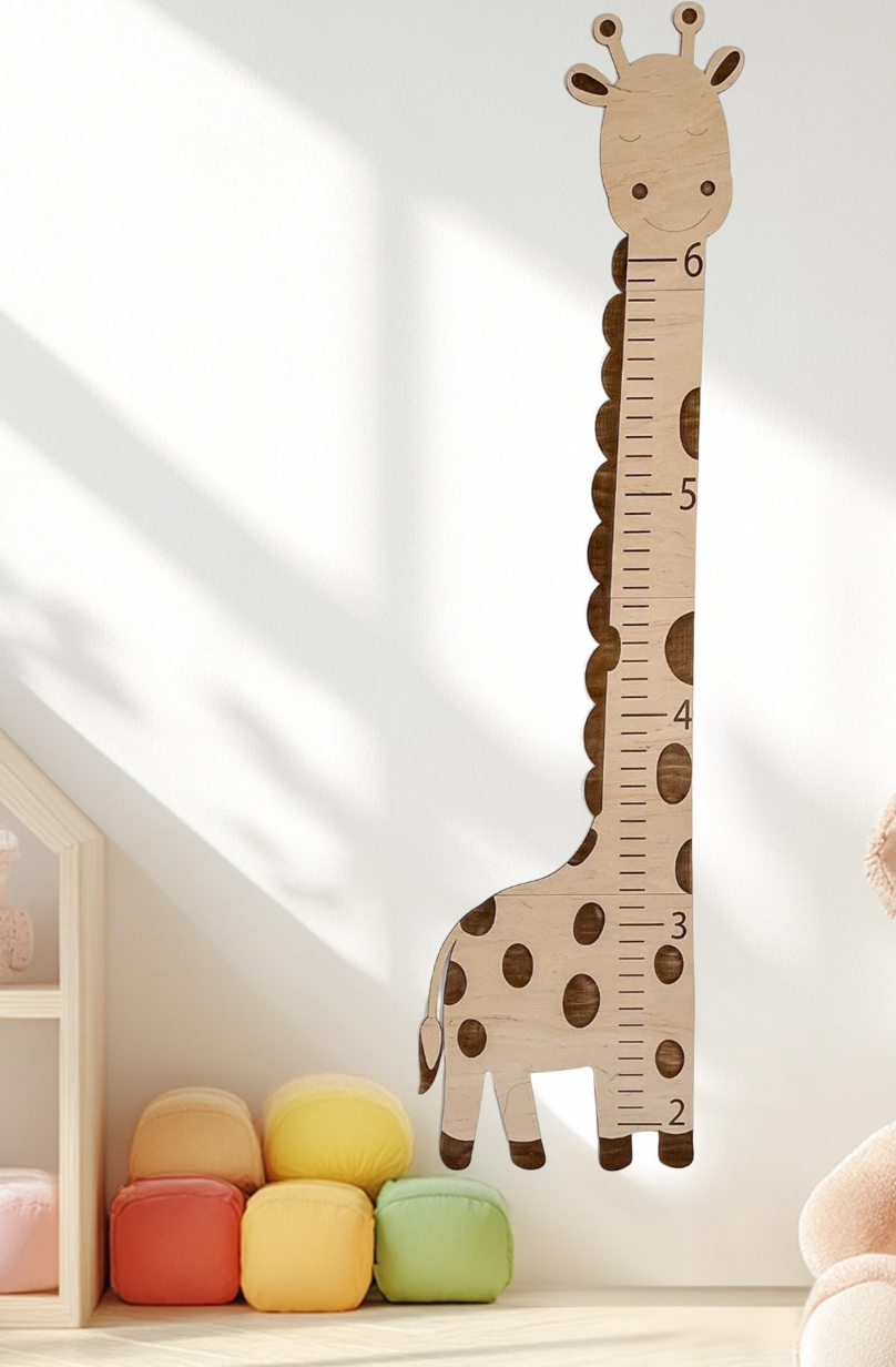 Wooden Giraffe Growth Chart Height Ruler for Kids