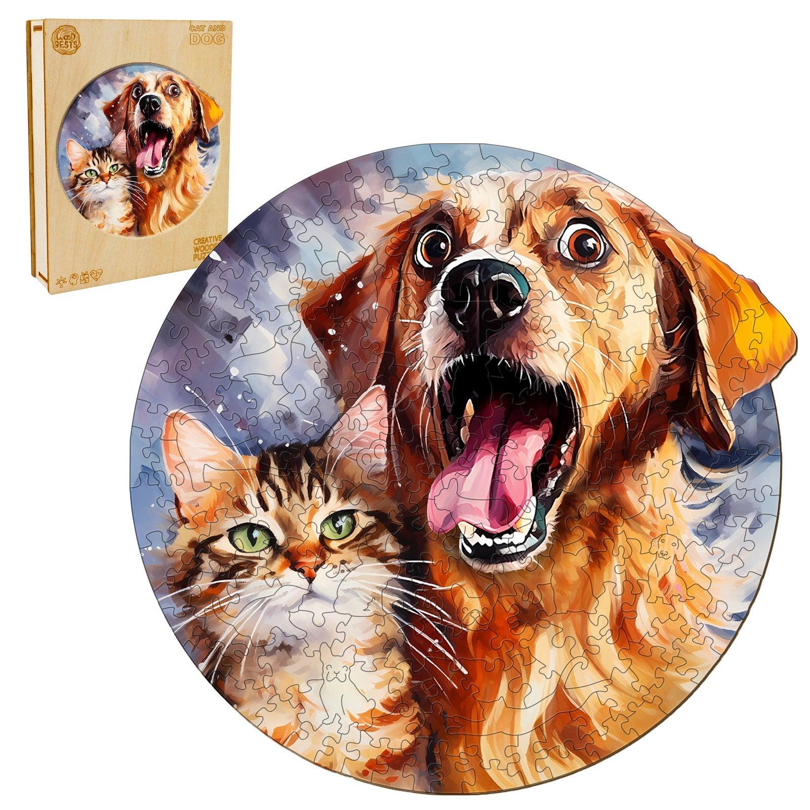 Cat And Dog Wooden Jigsaw Puzzle
