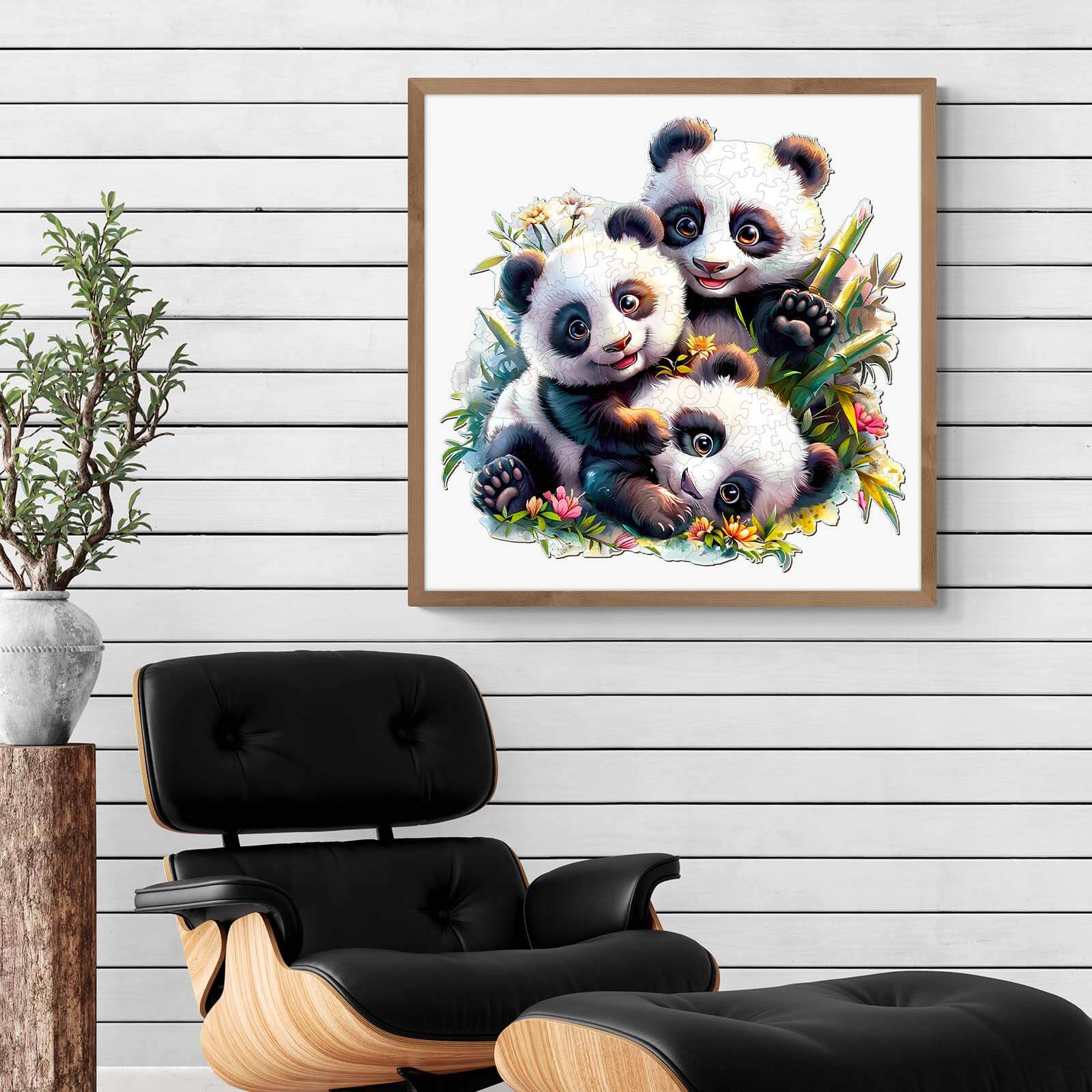 Panda Family Wooden Jigsaw Puzzle
