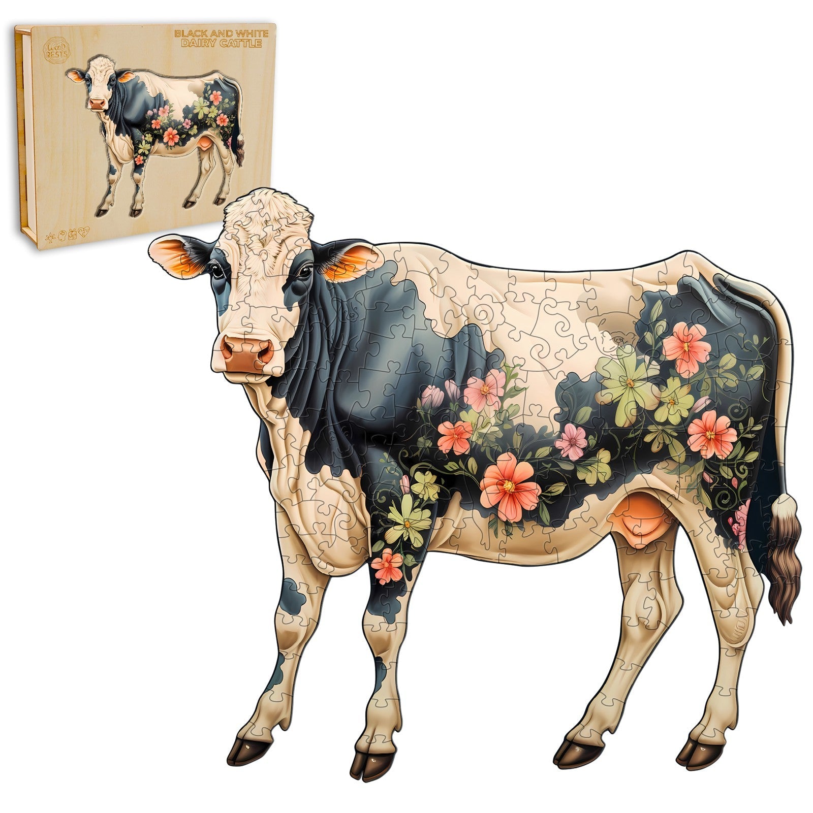 Dairy Cattle Wooden Jigsaw Puzzle