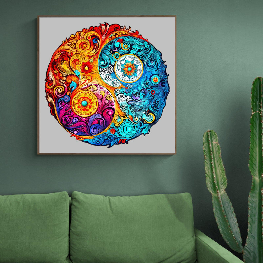 Yin Yang Mandala -5 Wooden Jigsaw Puzzle